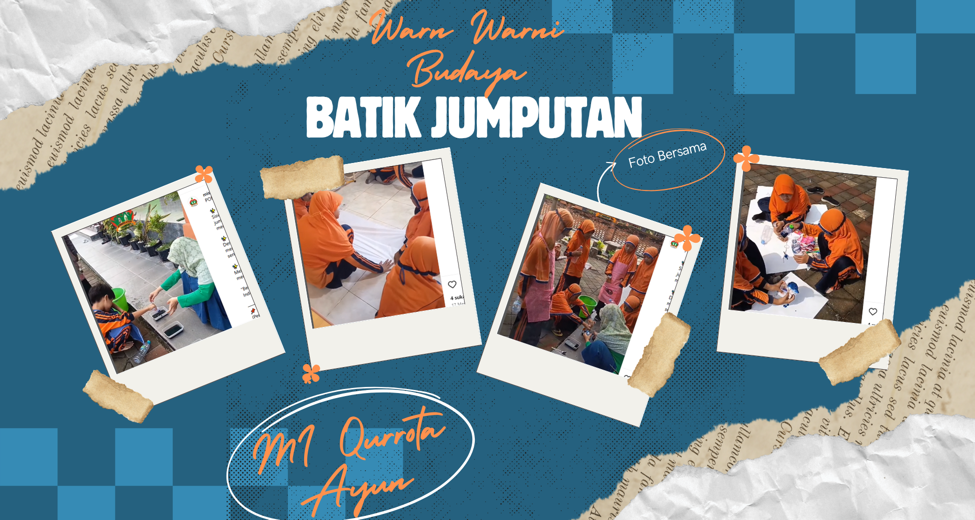 Kegiatan  Membuat Kain Jumputan di MI Qurrota Ayun Ponorogo