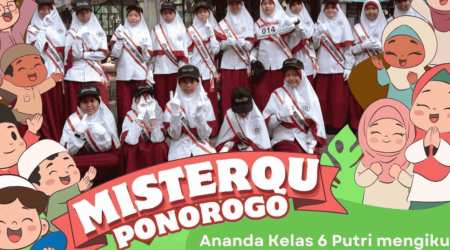 Siswi MI Qurrota A’yun Ponorogo mengikuti lomba gerak jalan!